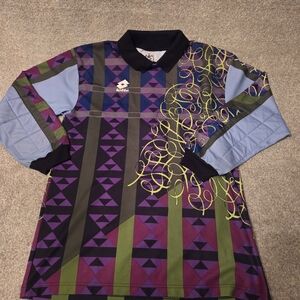Lotto Calcio Italia Soccer Goalkeeper Jersey L - XL Vintage 90s Made in Italy